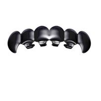 Gold Plated Shiny Canine Hip Hop Grillz Set - 6 Teeth Cool Jewelry gray