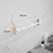 40cm-60cm Medinis Vonios Rankšluosčių Stovas Juodas/Baltas Aliuminio Rankšluosčių Laikiklis Sieninis Kelių Stulpų Trigubas Rankšluosčių Skersinis Su Kabliuku white