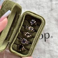 Luxury 18K Rose Gold Kaleidoscope Flower Diamond Ring for Women Adjustable Size black