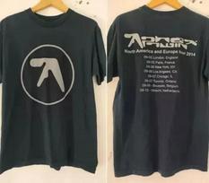 Aphex Twin Band 90s Tour 2014 2 Side Black Short Sleeve Unisex T shirt Reprint M