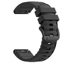 QuickFit Odinis dirželis, skirtas Garmin Fenix 8 Pro 7X 6X 5X 51mm; Fenix 8 E 7 6 5 3HR 47mm Epix Pro 22mm 26mm Minkštas silikoninis dirželis QuickFit 26mm juoda