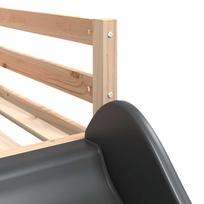 Bunk Bed with Slide and Curtains White and Black 80x200 cm