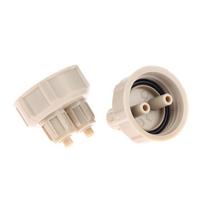 2Pcs Aquarium CO2 System Tube Valve Guage Bottle Cap Fish Tank Live Plant Air Diffuser Generator Tool one size beige