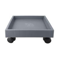 1 vnt. kvadratinis gėlių vazono dugno padėklas su ratukais, gėlių vazonui lauke interior 23.5cm gray