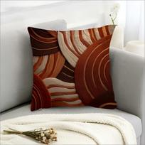 2D Printed Boho Terracotta Abstract Pillow Cover Woven Texture 2D Effect Soft Throw Pillow Case For Modern Home Decor Gift 30X30CM