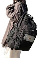 Large Multiple A4 for High School Everyday Use [Unibays] Women's Backpack, Capacity, Compartments, Size, Black, Students, Girls, Students, Simple, juoda