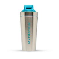 Myprotein Metalinis Plaktuvas Nerūdijančio Plieno Buteliukai Sporto Salės (Sidabriškai mėlyna)-100% garantija nuo pratekėjimo, idealiai tinka baltymams, prieš treniruotę, BCAA ir vandeniui. BPA gray