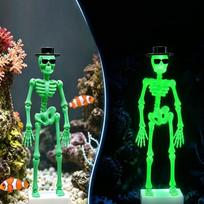 3D Spausdintas Šokantis Skeletas Akvariumo Aeratorius Plastikinis Judantis Deguonies Skeletas Helovino Dekoras žalia