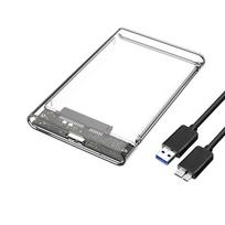 2.5inch SATA USB3.0 Mobile Hard Disk HDD SSD Enclosure External Transparent Case gray