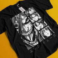 Attack On Titan Shirt Eren Tshirt Mikasa AOT Levi Anime Manga Graphic Unisex Tee S white