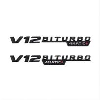 1Pc ABS V12 BITURBO 4MATIC+ Letter Stickers Are Suitable for C E S G Grade Mudguard Badges And Decals