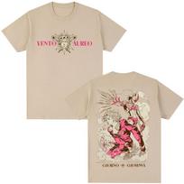 Anime Jojo Bizarre Adventure Tshirt Giorno Giovanna Manga Graphic Tshirts Men Women Clothing Cotton Casual Oversized T Shirts 4XL beige