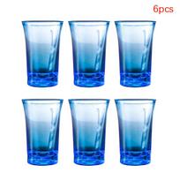 NEW 6 PCS Shot Glass Plastic Spirits Shot Cup Party Bar Club Drinking Tool Wedding Wine Glasses Cocktail Pint Bullet Vodka Cups mėlyna
