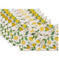 Mėlyno aukso marmuro padėkliukų rinkinys (6 vnt.), abstraktūs karščiui atsparūs staltiesės padėkliukai, skalbiami padėkliukai 6PCS beige