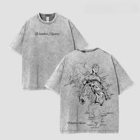 JoJo keisti nuotykiai Killer Queen Drabužiai Unisex Unisexga Marškinėliai Vintage skalauti Marškinėliai Laisvalaikio medvilniniai Marškinėliai Harajuku Marškinėliai S gray