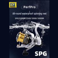TICA Dajia SPG Full Metal Spinning Reel for Sea and Boat Fishing with Large Capacity Slanted Spool for Long Casts. 3000 gray