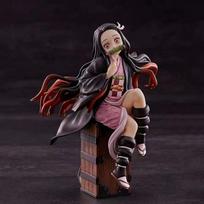 15cm  Kamado Nezuko Sitting Model Toy PVC Figure Toy Collection Box Decoration Desktop Collection Decoration Gift black
