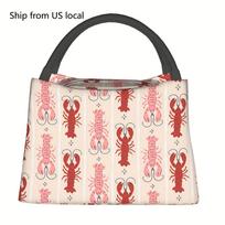 1pc Lobster Pattern, Portable And Reusable Refrigerated Bag, Insulated Lunch Bag, A Must-have for Camping Beaches, Homes, Office One Size white