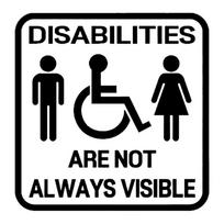 Not All Disabilities Are Visible Vinyl Sticker, Waterproof Disabled Awareness Decal for Car Bumper Window Exterior Decor 15x15cm