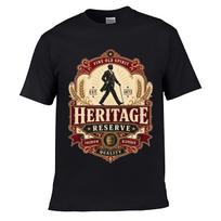 Vintage Whiskey Walker Crest Emblem Loose Vintage Distressed Washed Casual Tee XXXXL beige