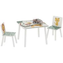 3 dalių vaikiškas stalas ir kėdžių rinkinys, vaikų stalas su 2 kėdėmis, rinkinys miegamajam, darželiui, žaidimų kambariui, žalias 60 x 60 x 44 cm
