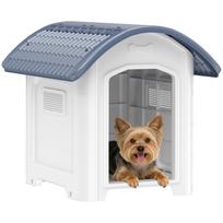 Outdoor Dog Kennel, Plastic Dog House with Removable Floor, Waterproof Roof, Raised Floor, 71 x 60 x 63 cm 71 x 60 x 63 cm