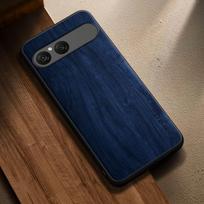 Sony Xperia 10 VII VI V IV III dėklas capa coque Stilingas patvarus medžio rašto PU odos dėklas sony 10 vii dėklui funda Xperia 10 VII tamsiai mėlyna spalva