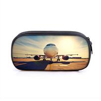 Airplane Handsome and Cool Pencil Box, Universal Large Capacity Stationery Bag for Boys, Children, and Primary School Students beige