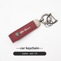 Prabangus odinis automobilio raktų pakabukas Moterims Vyrams Dovana Raktų pakabuko priedai Alfa Romeo GT Stelvio F1 Brera Volante Tonale Gloria Disco BX2 gray