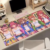 Esminės penketukės Anime pelės kilimėlis Žaidimų stalo kilimėlis Neslystantis guminis kraštas Kilimėlis klaviatūrai Nešiojamojo kompiuterio žaidėjo priedai 30cmx60cm(11.8x23.6inch) white