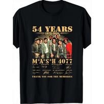 Men'S MASH 4077 TV Show T-Shirt - Retro Cast Signatures And 54 Years Commemorative Design (1972-2026) - Vintage Round Neck Tee Suitable for Fans, S juoda