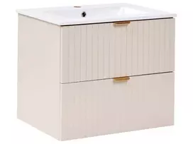 Pakabinama vonios kambario spintelė su praustuvu TOTORANI 60 cm, smėlio spalvos