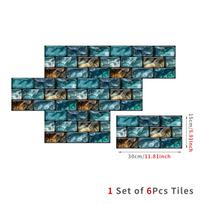 Retro Amerikos Krištoliniai Lipnūs Tapetai, Miegamojo Lipnūs PVC Virtuvės Vandeniui Atsparus Sienų Lipdukas Plytelių Lipdukas 6 pieces black