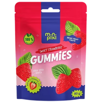 MINI PIXI džiovintų braškių želė saldainiai 80g