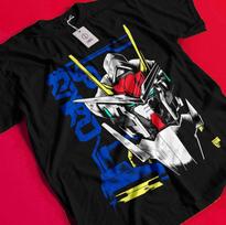 Gundam Shirt New Anime Tshirt Mobile Suit RX 78 Robot T-Shirt Manga Warrior Tee AA74 S blue