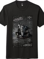 Batmobile Design Blueprint Printed T-shirt|Unisex Short-Sleeve Top XL black