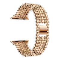 Madingas penkių karoliukų plieninis dirželis su perlais Apple iWatch, Samsung ir Huawei laikrodžiams 38/40/41mm sidabras