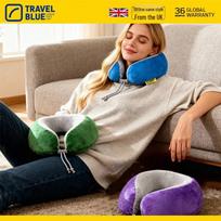 TRAVEL BLUE Memory Foam U-Shaped Travel Pillow white