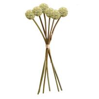6 Bundles Fake Pompon Mums Artificial Flower Faux Mini Chrysanth Ball kreminė