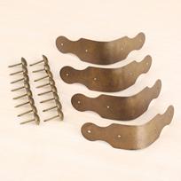 DRELD 4Pcs Antique Corner Decorative Protector Furniture Fittings Wood Jewelry Box Angle Bracket Corner Decorative Protectors beige