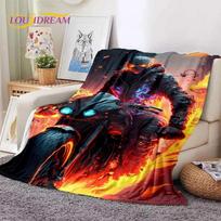 Motocross Modern Retro Motorcycle Soft Blankets Cozy Warm Throw for Picnic Bed Sofa Home Bedroom 100x150cm gray