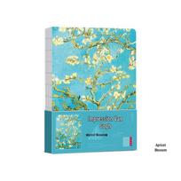 Retro Style Student Planner Notebook with Famous Van Gogh & Monet Oil Painting Covers blue