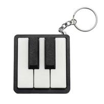 Mini Piano Keychain, Piano Key Clicker, Playable Fingertip Piano Stress Relief Toy with Metal Ring, Classic Black White Keys for Music Lovers And juoda balta spalva
