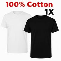 2 vnt. 100% medvilnės marškinėliai, juodi ir balti, vienspalviai, apvalia iškirpte, unisex, laisvalaikio XS black