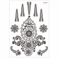 Black Mehndi Stickers Henna Tattoo Stickers Legs Arm Lace Fake Tattoo Temporary Tattoo India Flower Waterproof gray