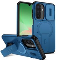 Skirta Samsung Galaxy A57 A37 A17 A56 A36 A26 A16 A55 A35 A25 A15 Magnetinis žiedas Laikiklis Slankiojanti kameros objektyvo apsauga Telefono dėklas Galaxy A17 mėlyna