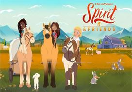 Kids Birthday Party Backdrop Cartoon Spirit Riding Horse Pony Theme Baby Shower Banner Studio Photography Background Supplies 47.2x31.5inch/120*80cm