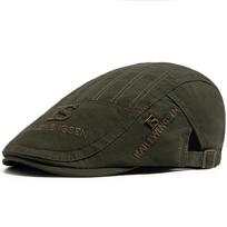 New Men Embroidery Flat Cap Summer Vintage Beret Visor For Male Fashion Casual Newsboy Hat Spring Autumn  Women Caps Adjustable žalia
