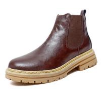 Madingi Laisvalaikio Chelsea Batai Vyriški Aulinukai Mados Tendencijos Retro Verslo Socialiniai Biuro Batai Pliušiniai Šilti Storu Padu Neslystantys Batai 39 ruda