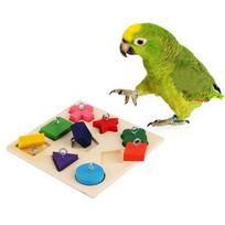 Parrot Iq mokomieji žaislai 9 tinklelis spalvingi mediniai blokai, saugūs beskoniai mokomieji žaislai naminiams gyvūnėliams paukštis beige